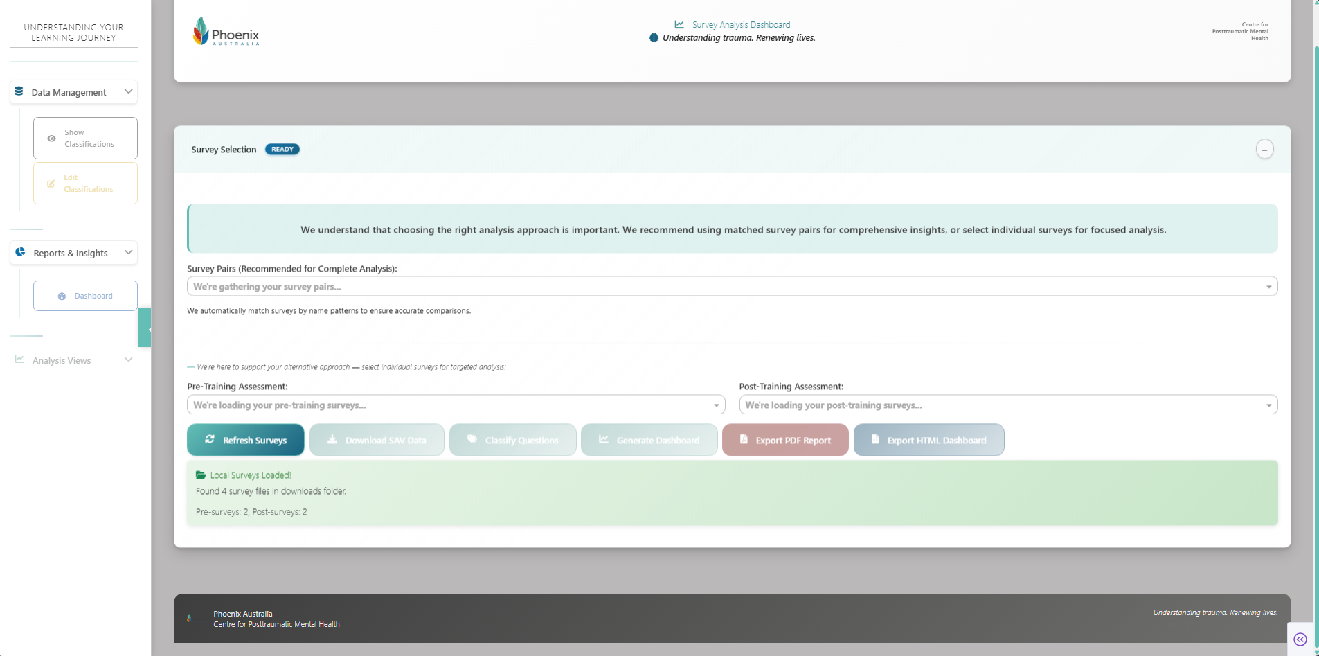 Phoenix Australia Survey Dashboard